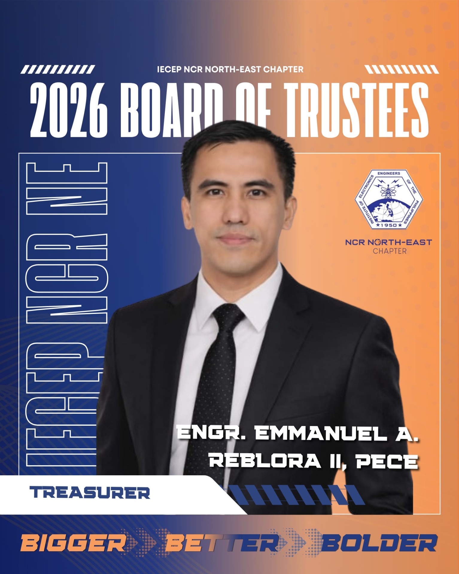 Portrait of Engr. Emmanuel A. Reblora II, PECE, Treasurer