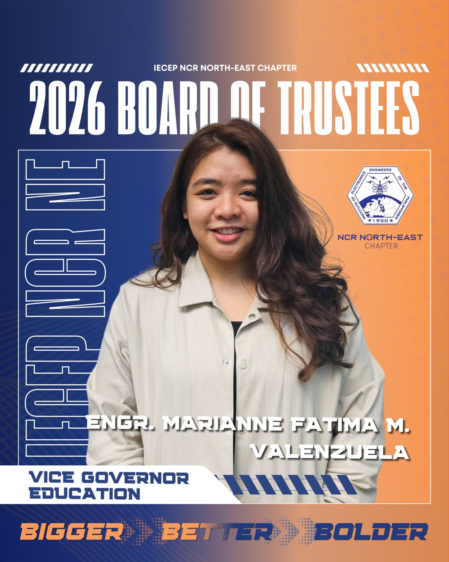 Portrait of Engr. Marianne Fatima M. Valenzuela, ECE, Vice Governor – Education