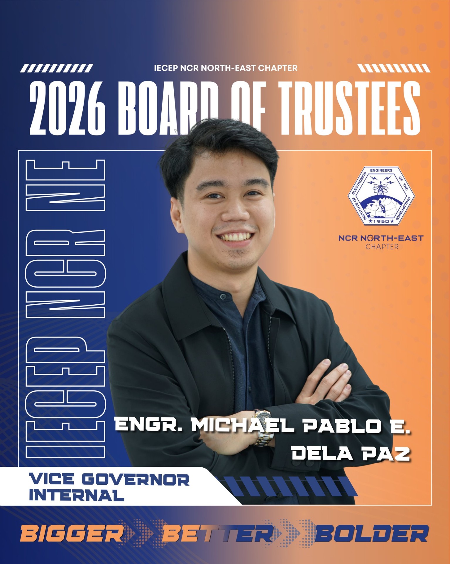 Portrait of Engr. Michael Pablo E. Dela Paz, ECE, Vice Governor – Internal